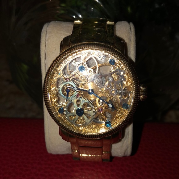 Akribos XXIV Jewelry - COPY - Akribos XXIV Gold skeleton watch